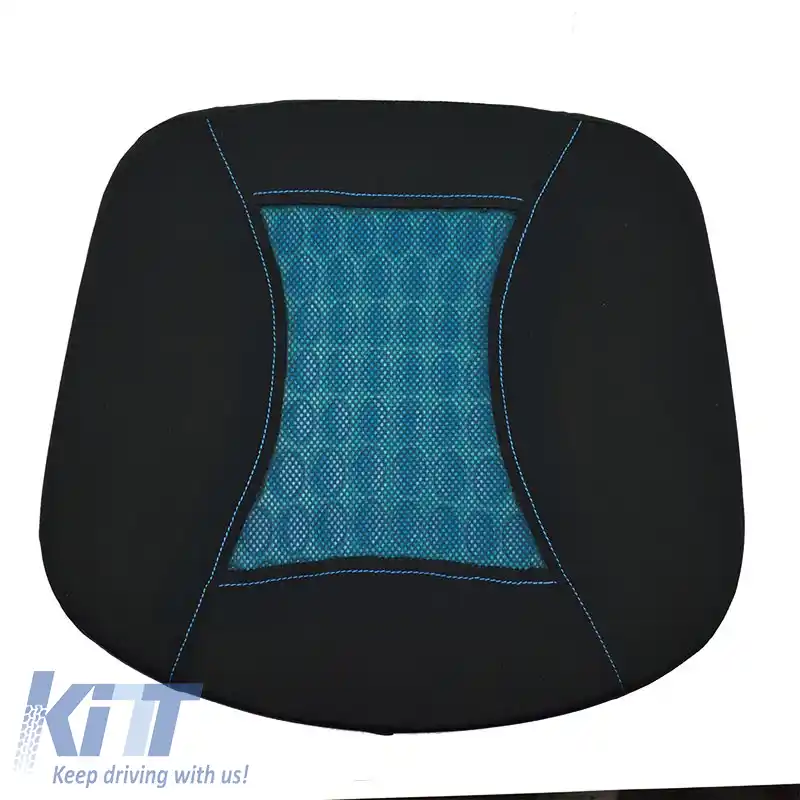 Perna de suport pentru spate anatomică / ortopedică cu gel 41x38x5,5cm Negru / Albastru 1 buc.-image-6303892