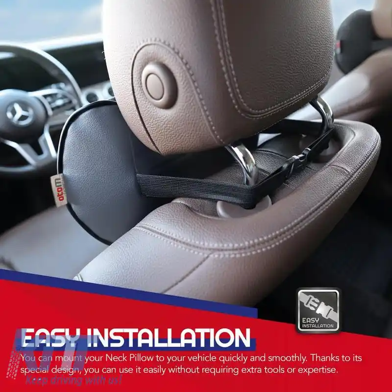 Perna pentru gât auto Pad din piele gri închis Otom NPW-103 1 bucată-image-6312381