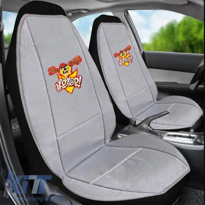 Perne pentru scaune din pânză dublă față Warner Bros Looney Tunes Albastru Bugs Bunny / Gri Taz 2 buc.-image-6302484