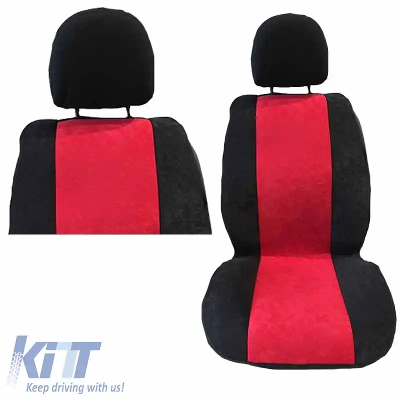 Pernele frontale pentru scaune Alcadara Negru-Roșu Super Fresh 2 Piese-image-6295382