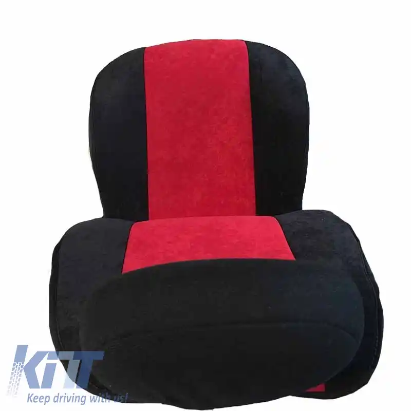 Pernele frontale pentru scaune Alcadara Negru-Roșu Super Fresh 2 Piese-image-6295384