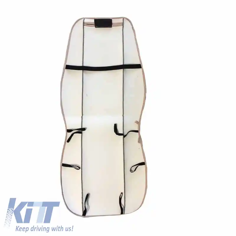 Pernele frontale pentru scaune Alcantara Super Fresh Bej 2 bucăți-image-6295402