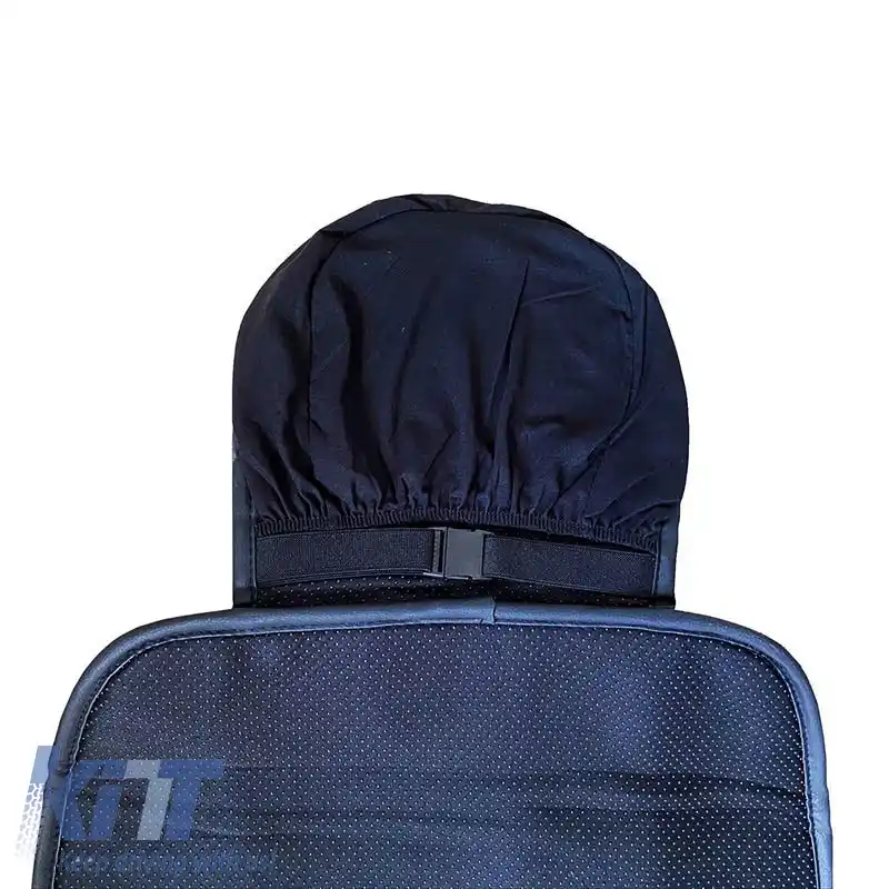 Pernele frontale pentru scaune PU Elegance Negru cu cusătură gri 2 bucăți-image-6304024