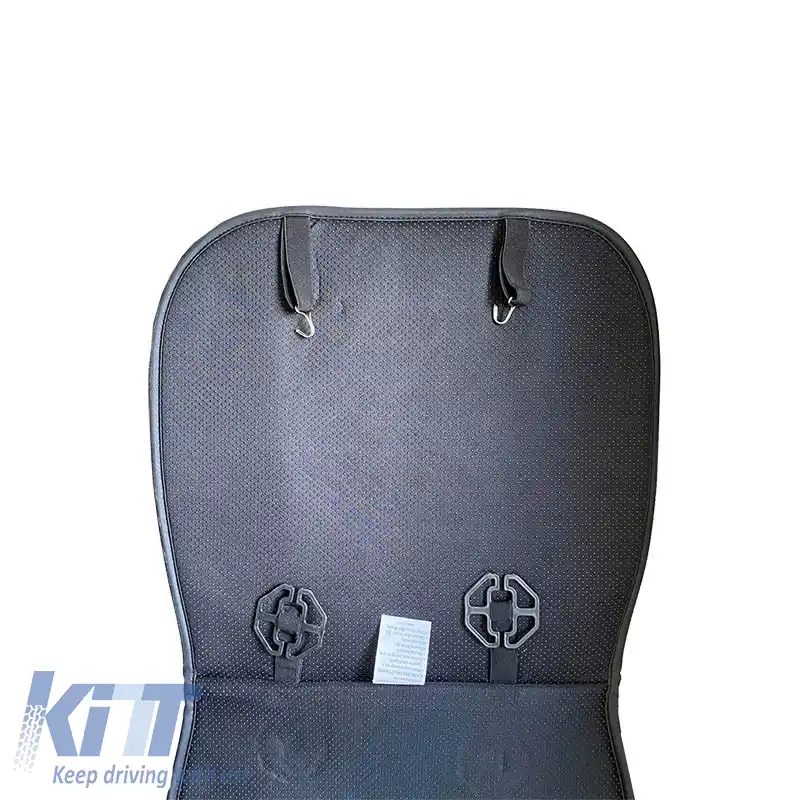 Pernele frontale pentru scaune PU Elegance Negru cu cusătură gri 2 bucăți-image-6304025