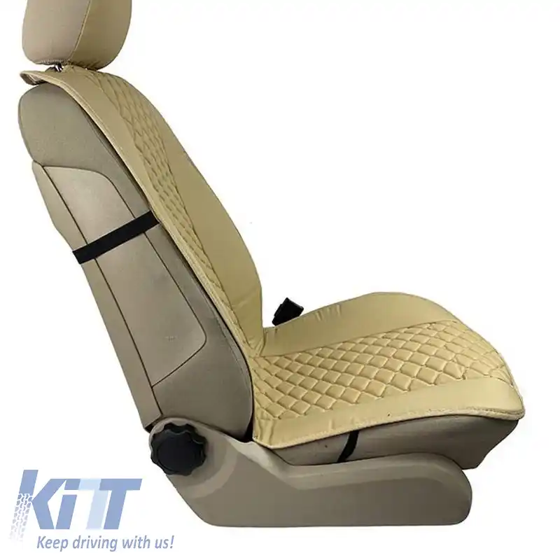 Pernele frontale pentru scaune PU Royal Beige 2 bucăți-image-6292595