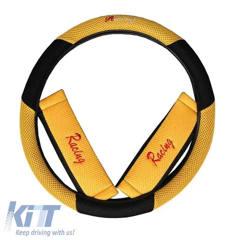 Pernele frontale pentru scaune Racing Negru/Galben 5 buc.-image-6296080