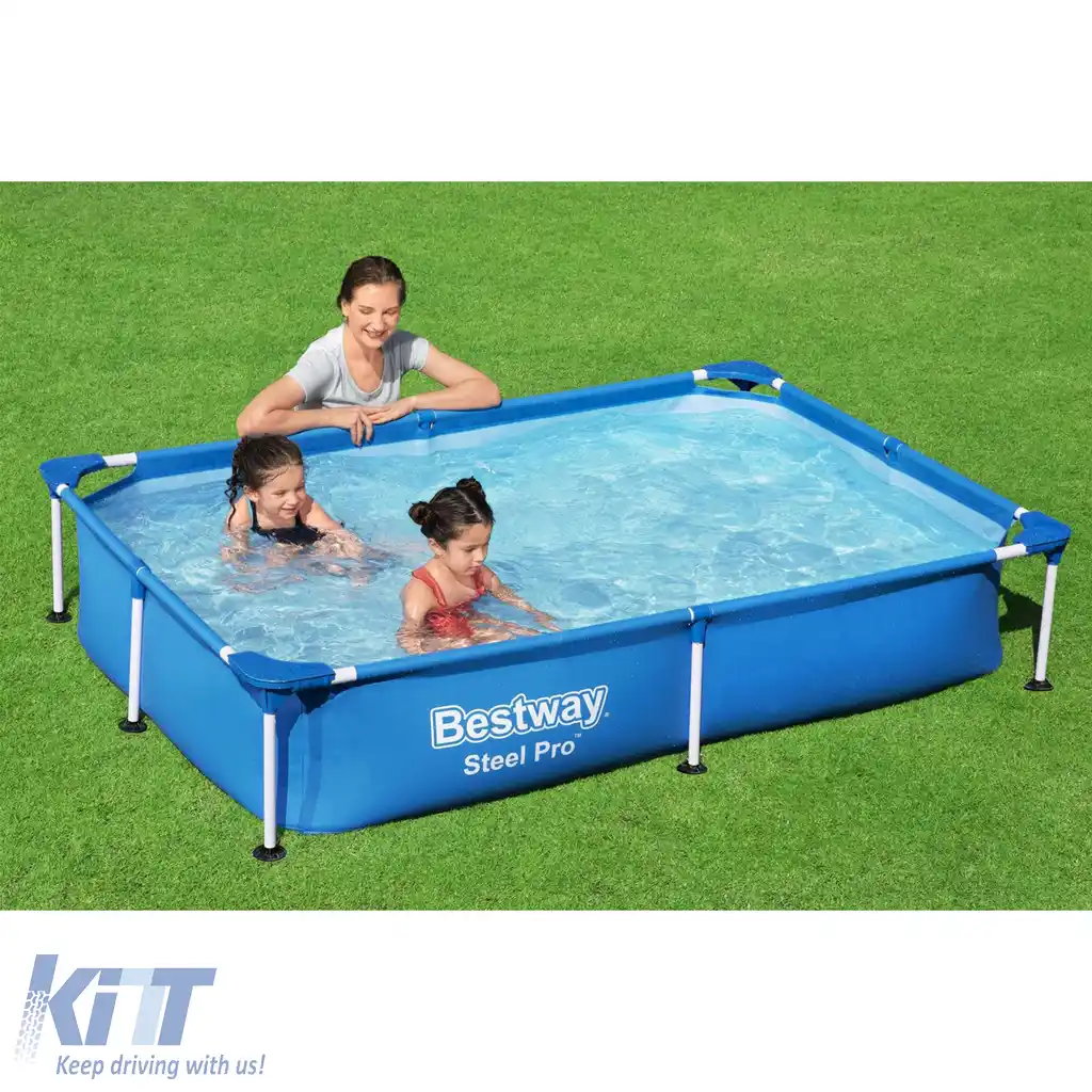 Piscină rectangulară BESTWAY Steel Pro Frame cu filtrul + pompă 221x150x43cm-image-6192634