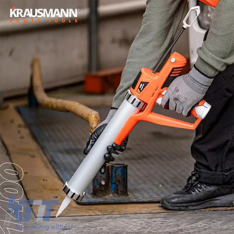 Pistol de silicon electric 2 baterii litiu 12V 2x1.5Ah cu carcasă Krausmann 1400-image-6314164