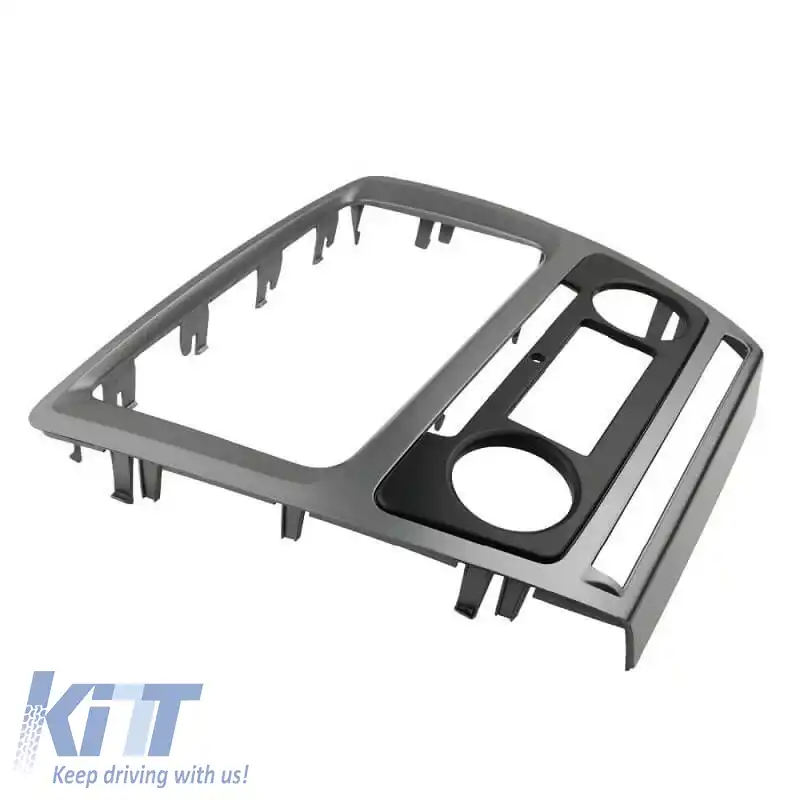 Placă de față Double DIN (2DIN) potrivită pentru Skoda Octavia 1Z 09-13 cu AC automat Negru Argintiu 1 buc.-image-6301352