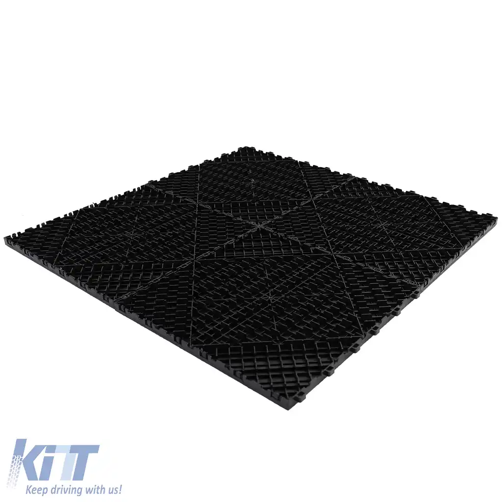 Placă de performanță RAMROXX Checker Plate pentru podea de garaj, neagră, 40x40cm-image-6200637