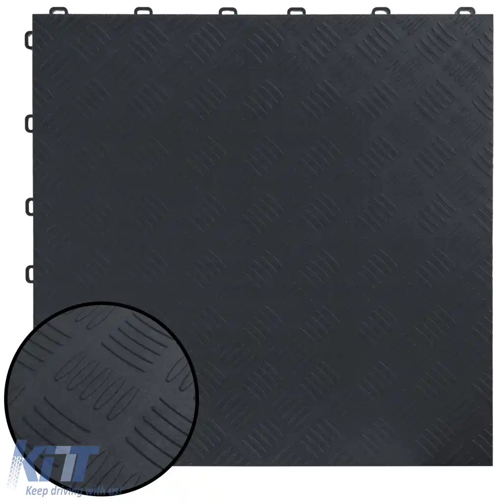 Placă de podea din cauciuc RAMROXX Performance, pentru garaj, neagră, 40x40cm-image-6276700