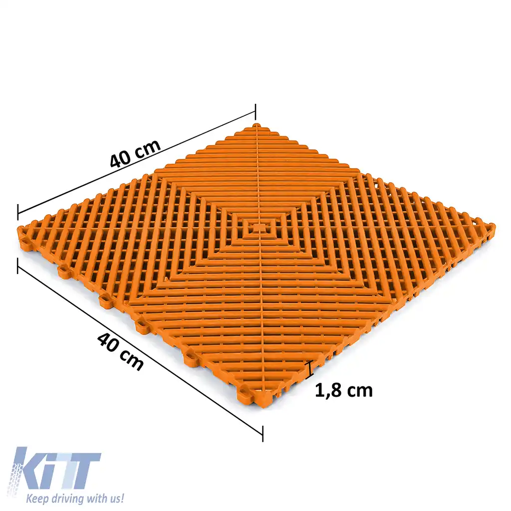Placă de podea RAMROXX Performance pentru garaj, culoare portocalie, 40x40cm-image-6210272