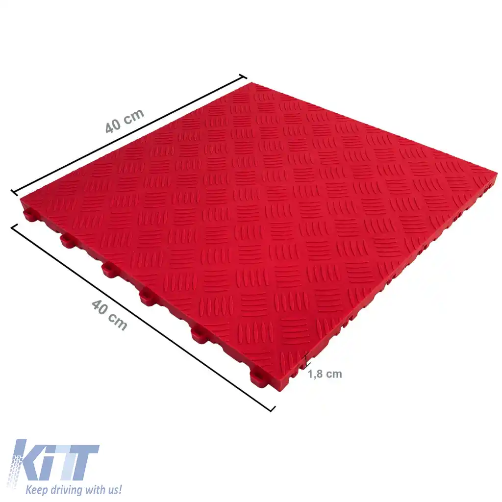 Placă de verificare a performanței RAMROXX, placă de podea pentru garaj, podea roșie 40x40cm-image-6276678