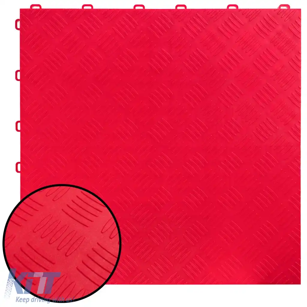 Placă de verificare a performanței RAMROXX, placă de podea pentru garaj, podea roșie 40x40cm-image-6276679