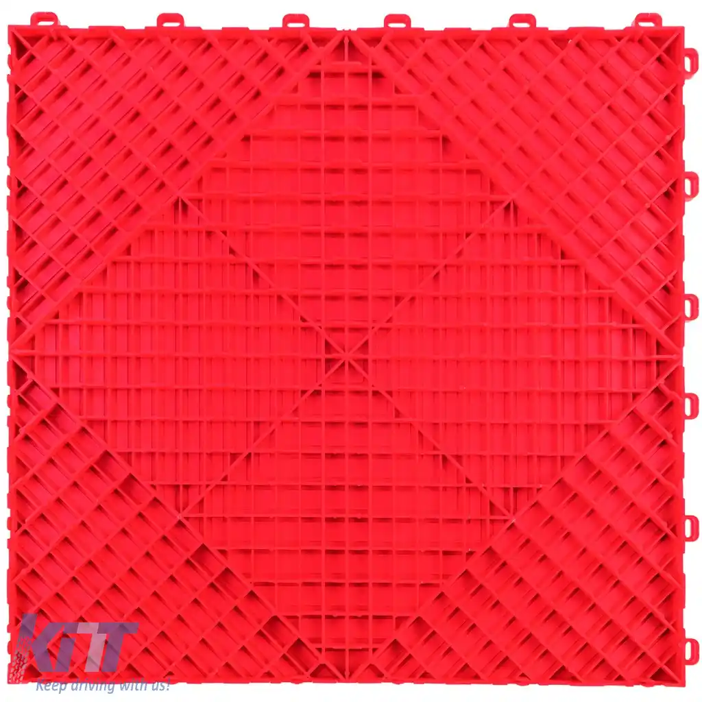 Placă de verificare a performanței RAMROXX, placă de podea pentru garaj, podea roșie 40x40cm-image-6276682