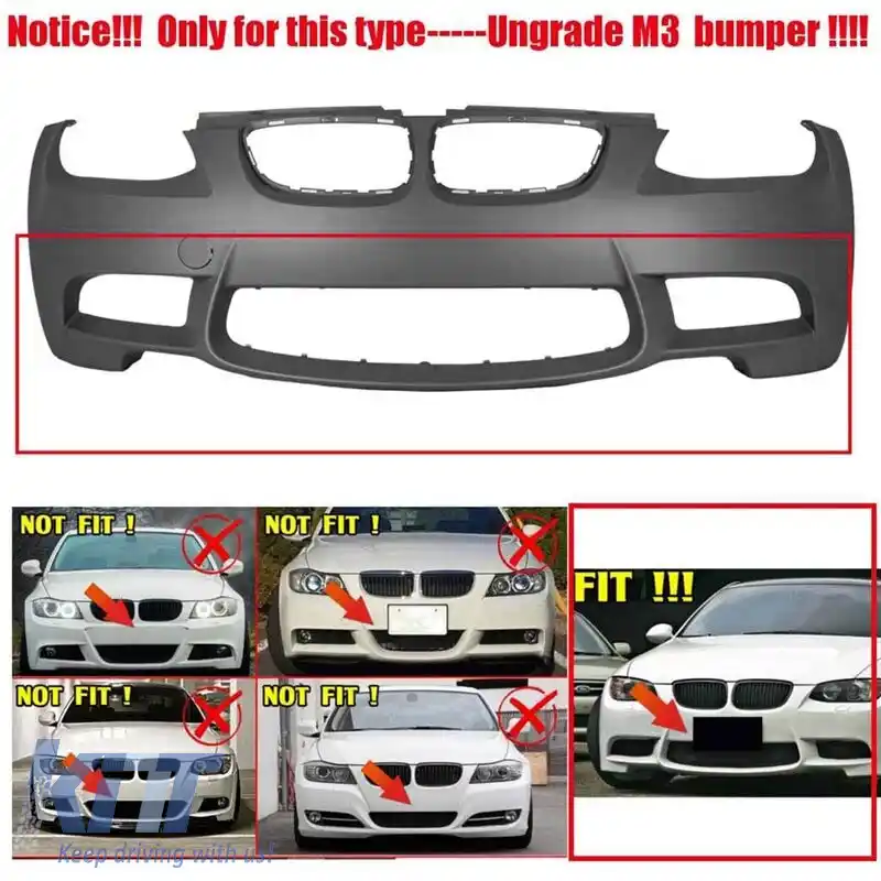 Plasă centrală frontală potrivită pentru BMW 3 E90 / E91 04-08 / E92 / E93 06-09 echipată cu bara de protecție aftermarket M3 1 piesă-image-6301173