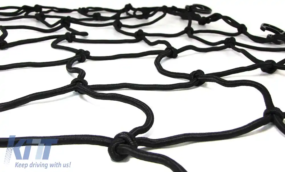 Plasă de compartimentare a bagajelor pentru portbagaj elastică cu 10 cârlige neagră 120x150cm universală-image-6200765