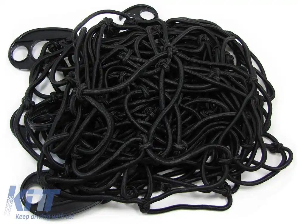 Plasă de compartimentare a bagajelor pentru portbagaj elastică cu 10 cârlige neagră 120x150cm universală-image-6200768