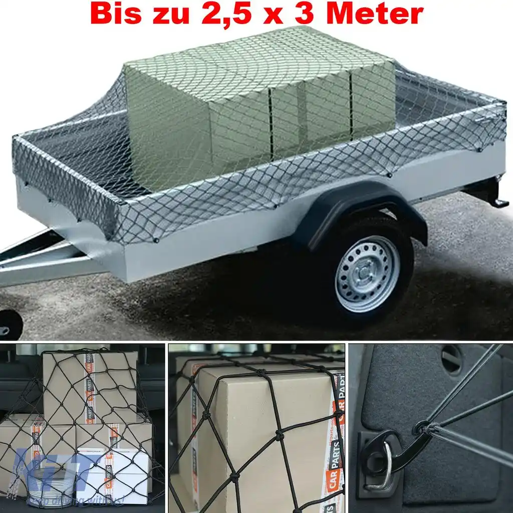 Plasă de remorcă 2.5x3m din nailon elastic rezistent la rupere, plasă de încărcare pentru remorcă auto, de culoare neagră-image-6206188