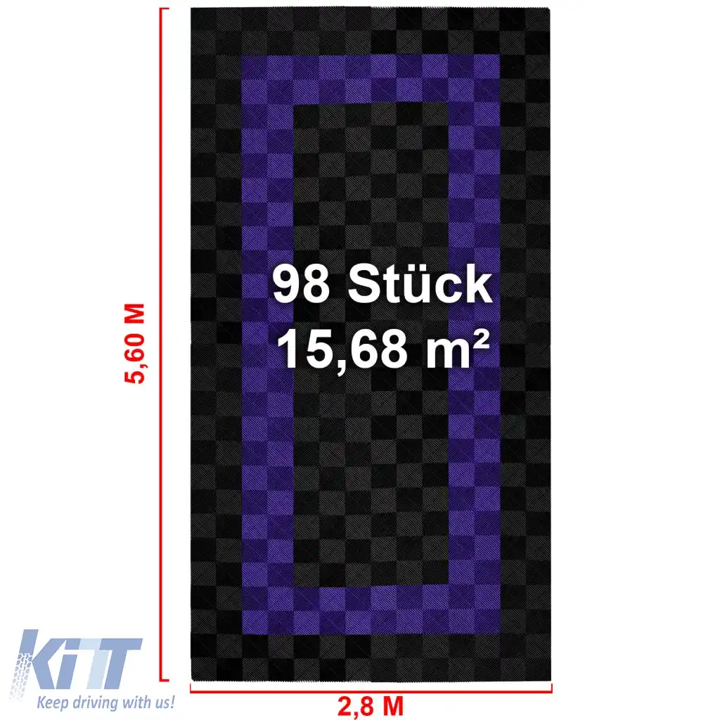 Plăci de pardoseală RAMROXX Performance pentru garaj Pardoseală 2.8mx5.6m negru violet 3-image-6276204