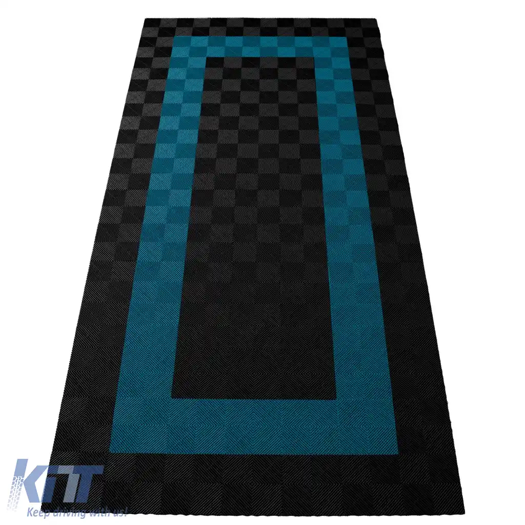Plăci de pardoseală RAMROXX Performance pentru garaj Pardoseală 2.8mx5.6m negru albastru deschis 3
