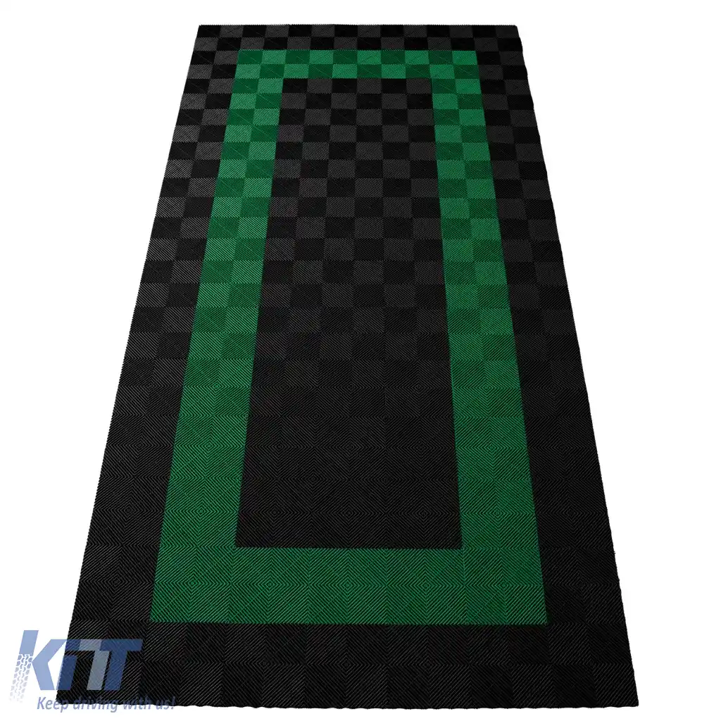 Plăci de performanță RAMROXX pentru garaj, podea 2.8mx5.6m, negru-verde, Set3