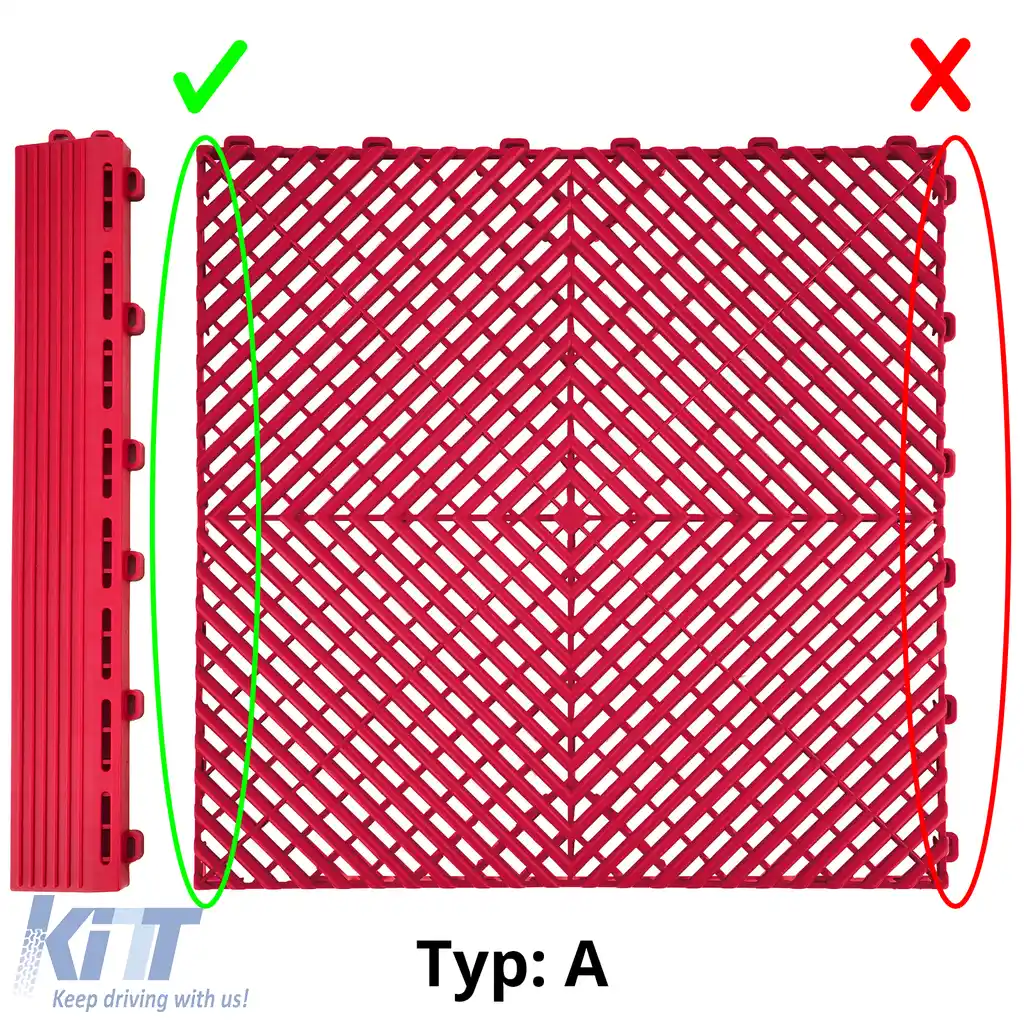 Plăci de podea RAMROXX Performance pentru garaj, rampă laterală roșie, tip A-image-6202674