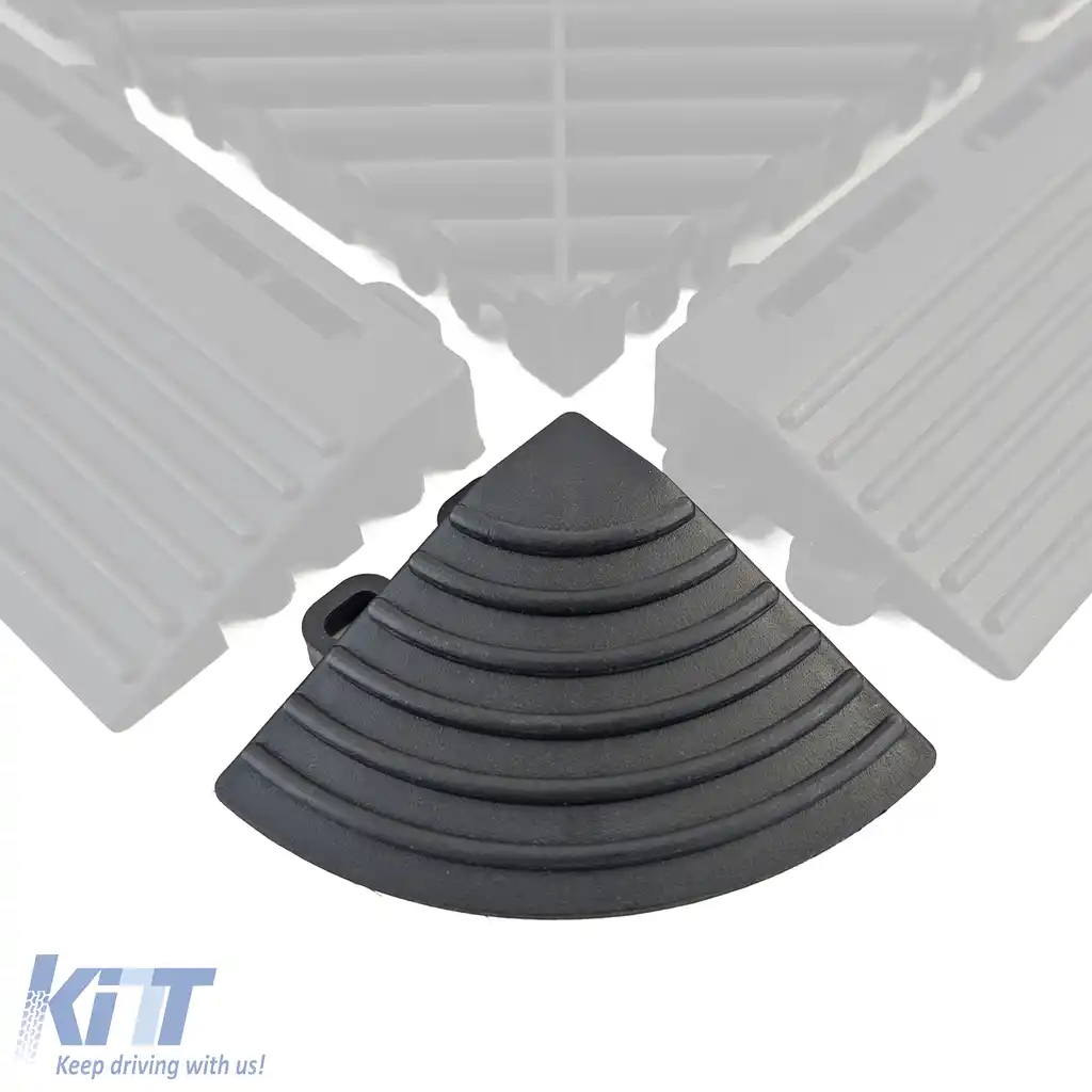 Plăci de podea RAMROXX Performance pentru garaj, colț de podea, piesă colțară, negru