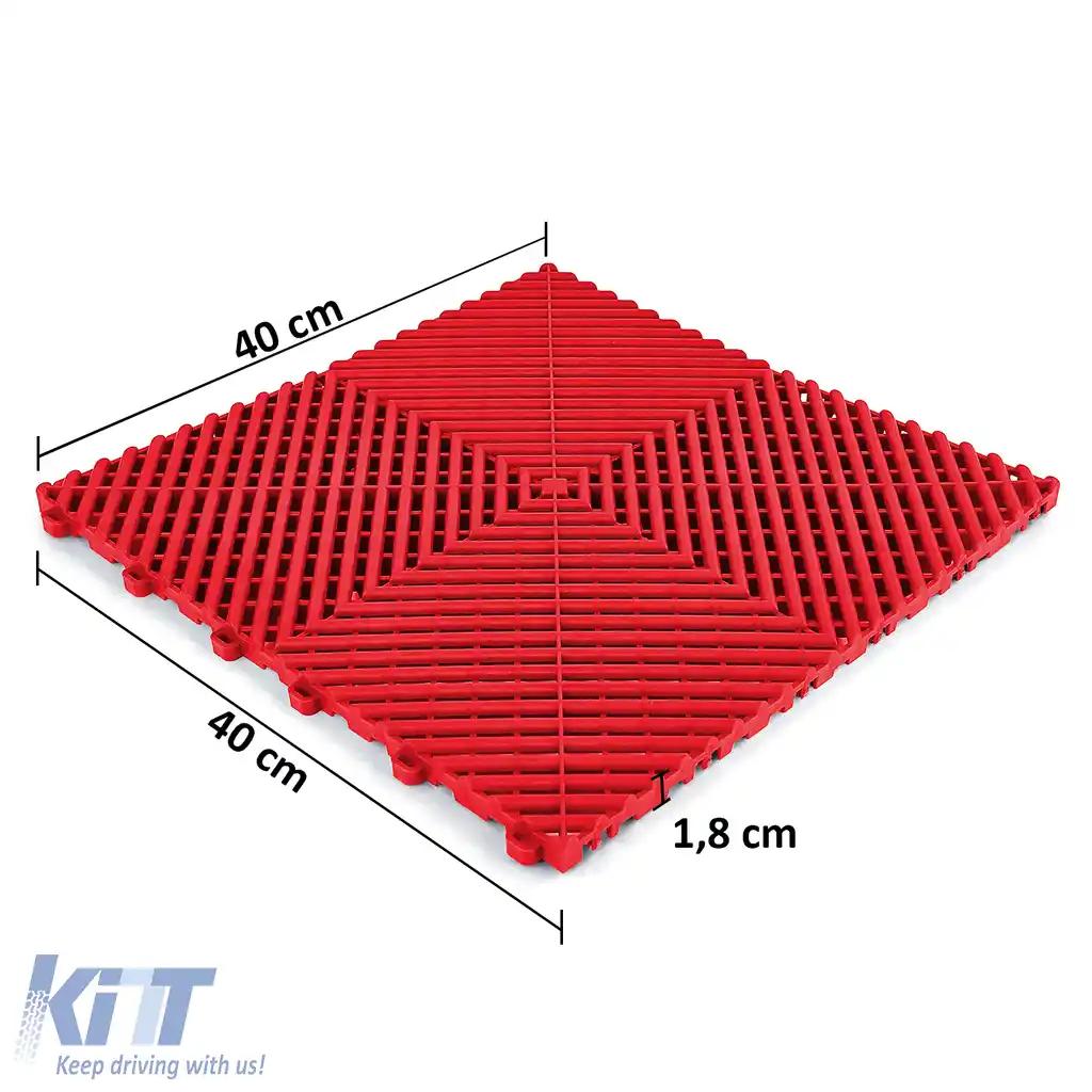 Plăci de podea RAMROXX Performance pentru garaj Podea roșie 40x40cm 6 bucăți 0.96mp-image-6208030