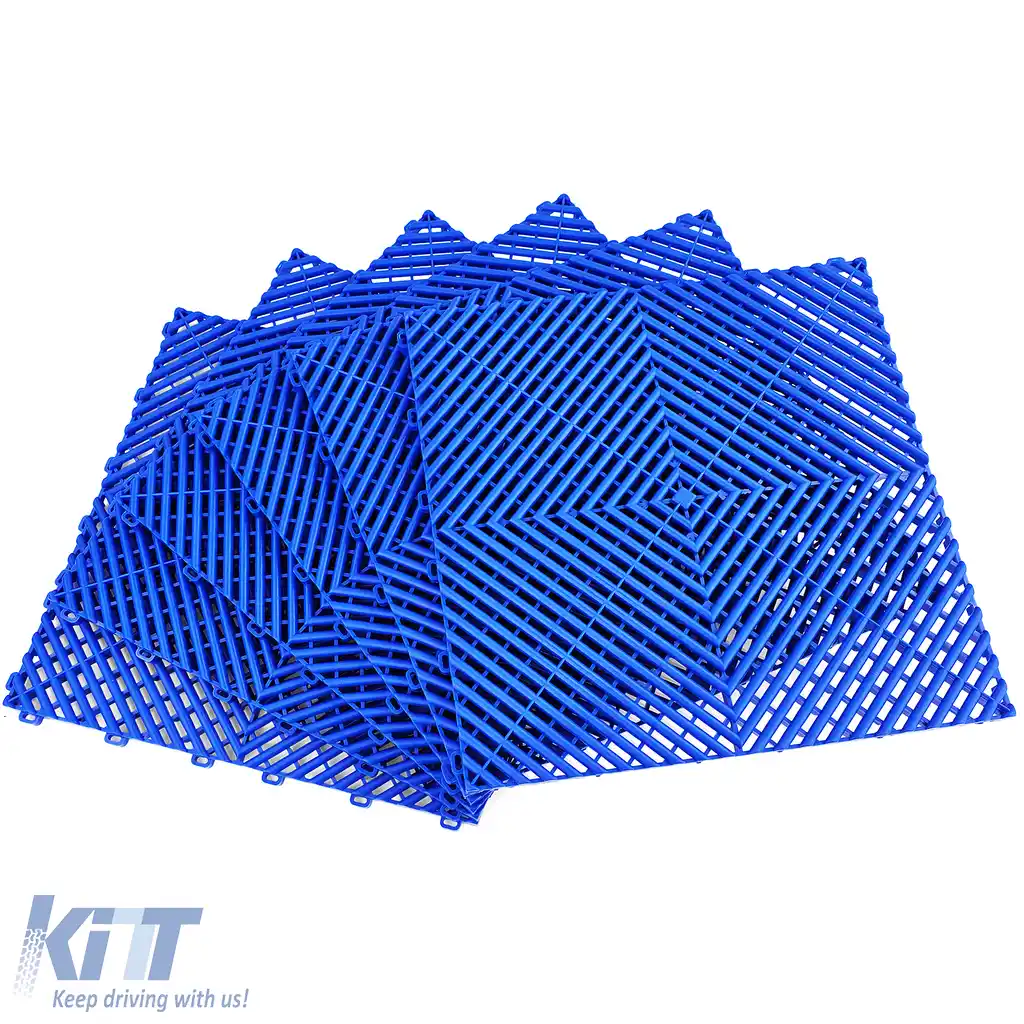 Plăci de podea RAMROXX Performance pentru garaj, culoare albastră, 40x40cm, 6 bucăți, 0.96mp