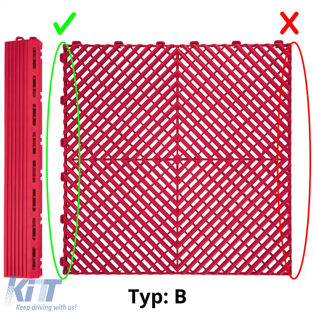 Plăci de podea RAMROXX Performance pentru garaj, rampă laterală roșie, tip B-image-6210908