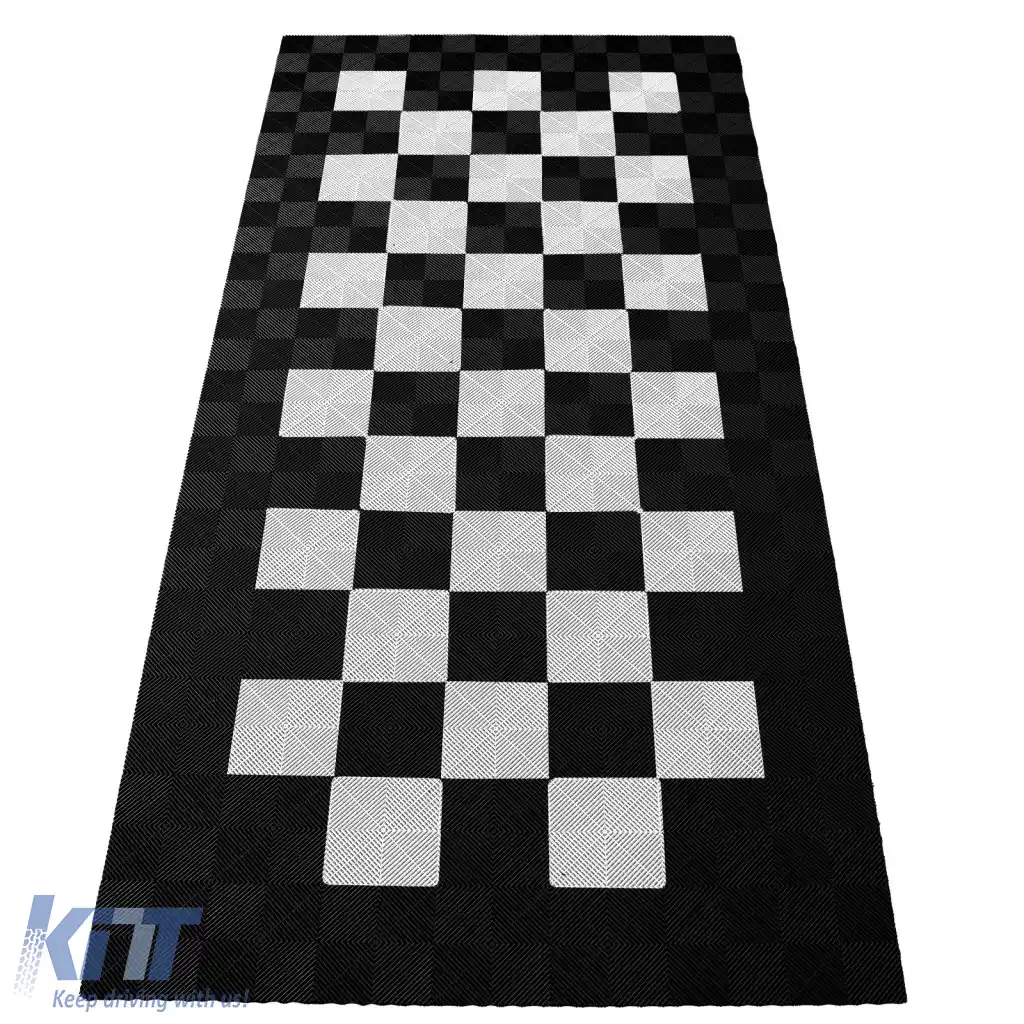 Plăci de podea RAMROXX Performance pentru garaj 2.8mx5.6m Set2 Negru Alb