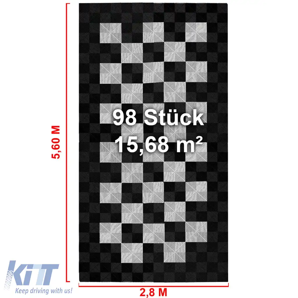 Plăci de podea RAMROXX Performance pentru garaj 2.8mx5.6m Set2 Negru Alb-image-6276166