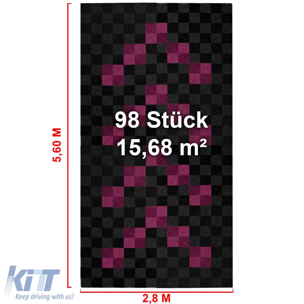 Plăci de podea RAMROXX Performance pentru garaj Podea 2.8mx5.6m negru roz Set1-image-6276172