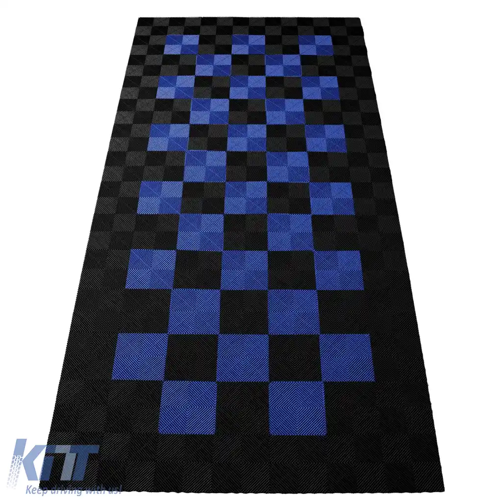 Plăci de podea RAMROXX Performance pentru garaj 2.8mx5.6m Negru Albastru Set2