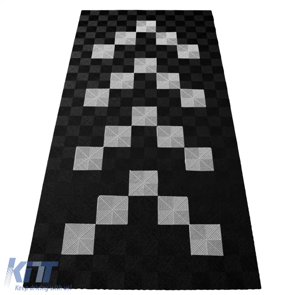 Plăci de podea RAMROXX Performance pentru garaj 2.8mx5.6m Set1 Negru Alb