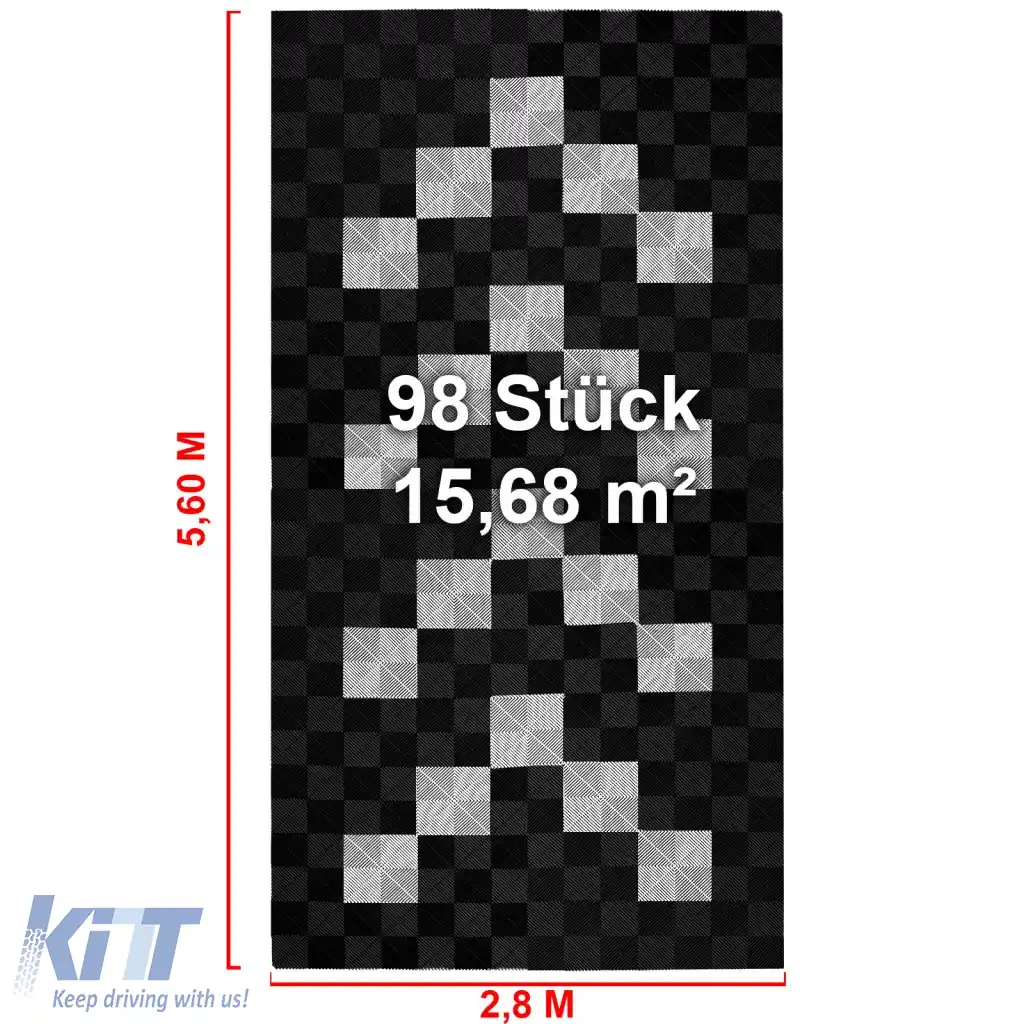 Plăci de podea RAMROXX Performance pentru garaj 2.8mx5.6m Set1 Negru Alb-image-6276230