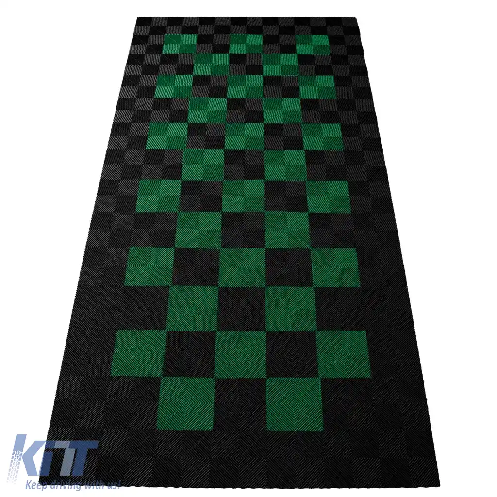 Plăci de podea RAMROXX Performance pentru garaj 2.8mx5.6m Negru Verde Set2