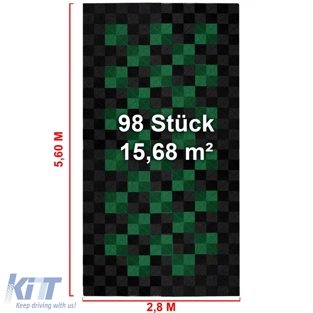Plăci de podea RAMROXX Performance pentru garaj 2.8mx5.6m Negru Verde Set2-image-6276236