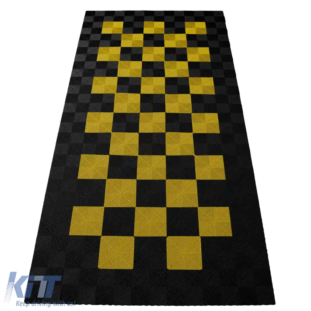 Plăci de podea RAMROXX Performance pentru garaj 2.8mx5.6m Negru Galben Set2