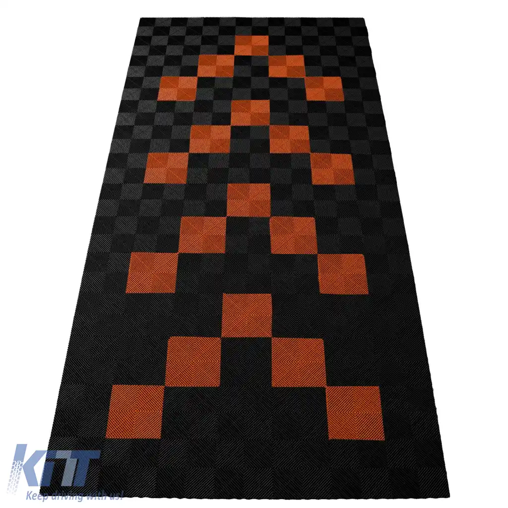 Plăci de podea RAMROXX Performance pentru garaj Podea 2.8mx5.6m negru portocalie 1