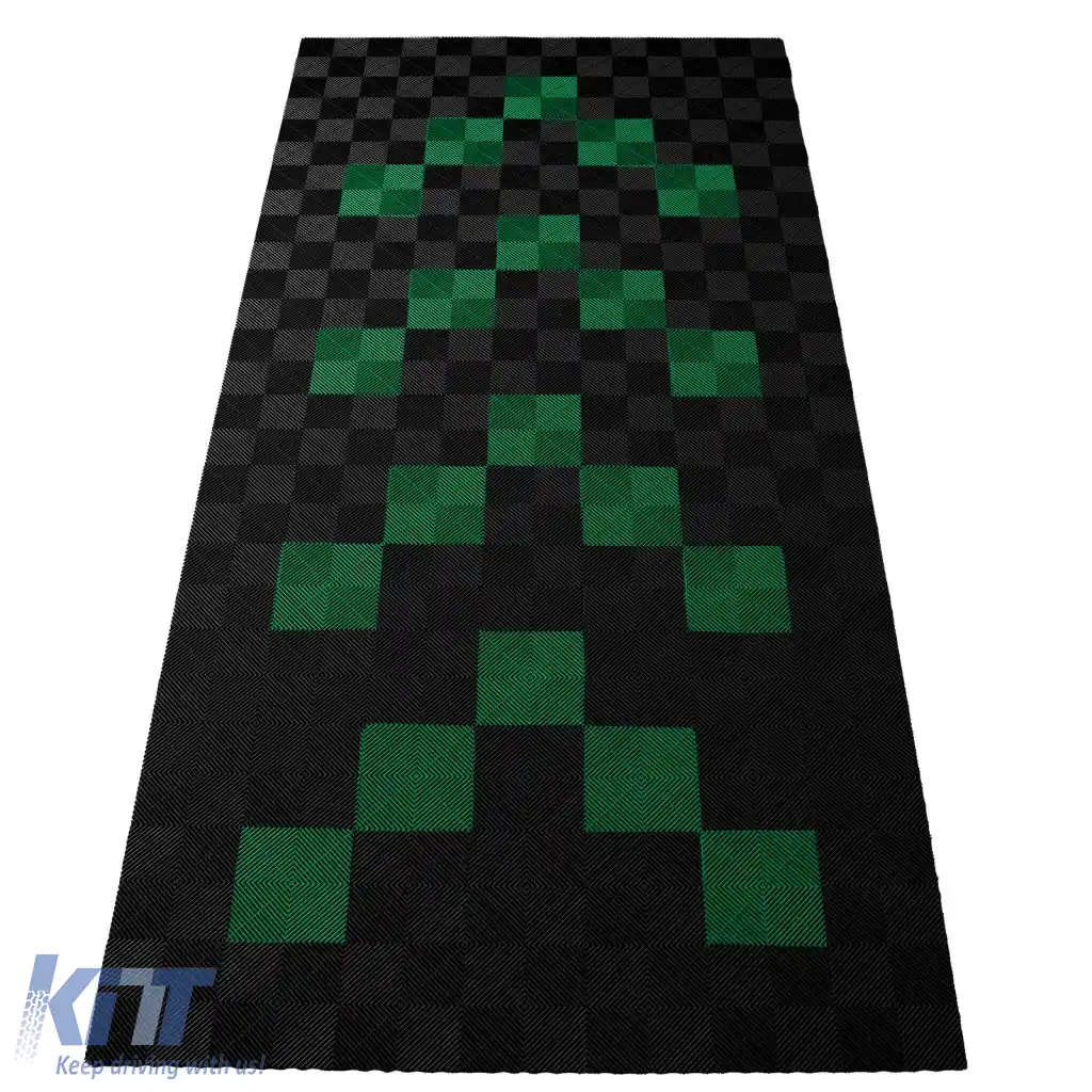 Plăci de podea RAMROXX Performance pentru garaj 2.8mx5.6m Negru Verde Set1