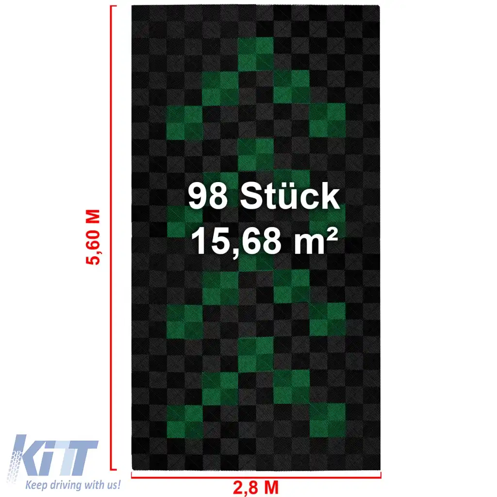 Plăci de podea RAMROXX Performance pentru garaj 2.8mx5.6m Negru Verde Set1-image-6276284