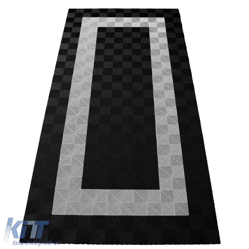 Plăci de podea RAMROXX Performance pentru garaj 2.8mx5.6m Set3 Alb Negru