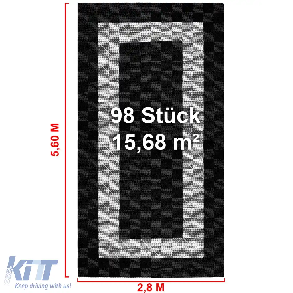 Plăci de podea RAMROXX Performance pentru garaj 2.8mx5.6m Set3 Alb Negru-image-6276302