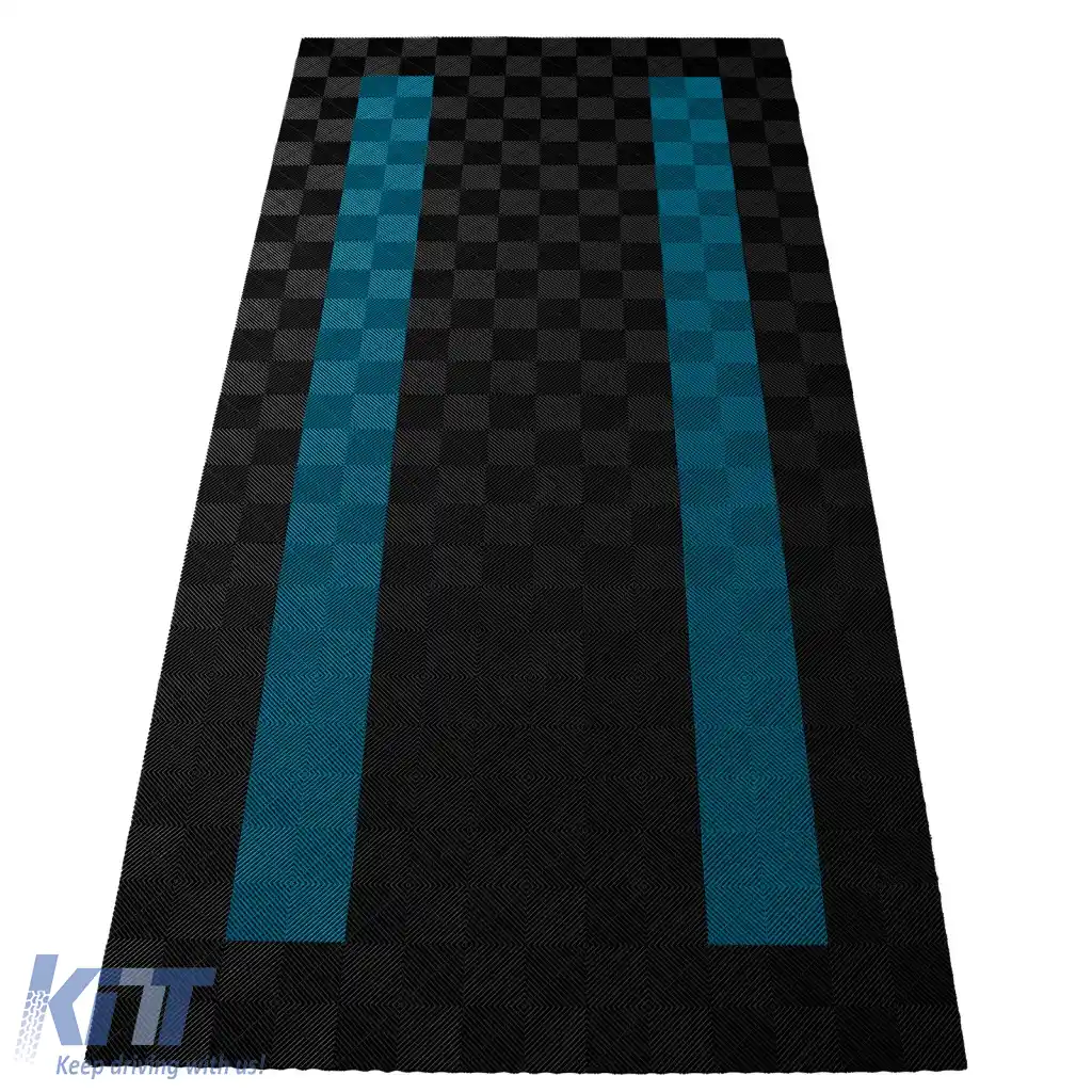 Plăci de podea RAMROXX Performance pentru garaj Podea 2.8mx5.6m negru albastru deschis 4