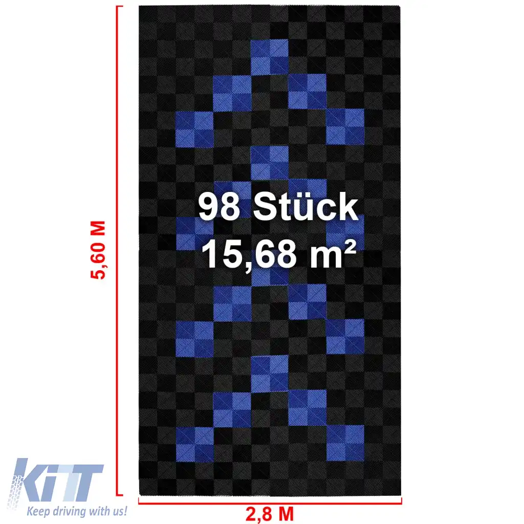 Plăci de podea RAMROXX Performance pentru garaj 2.8mx5.6m Negru Albastru Set1-image-6276314