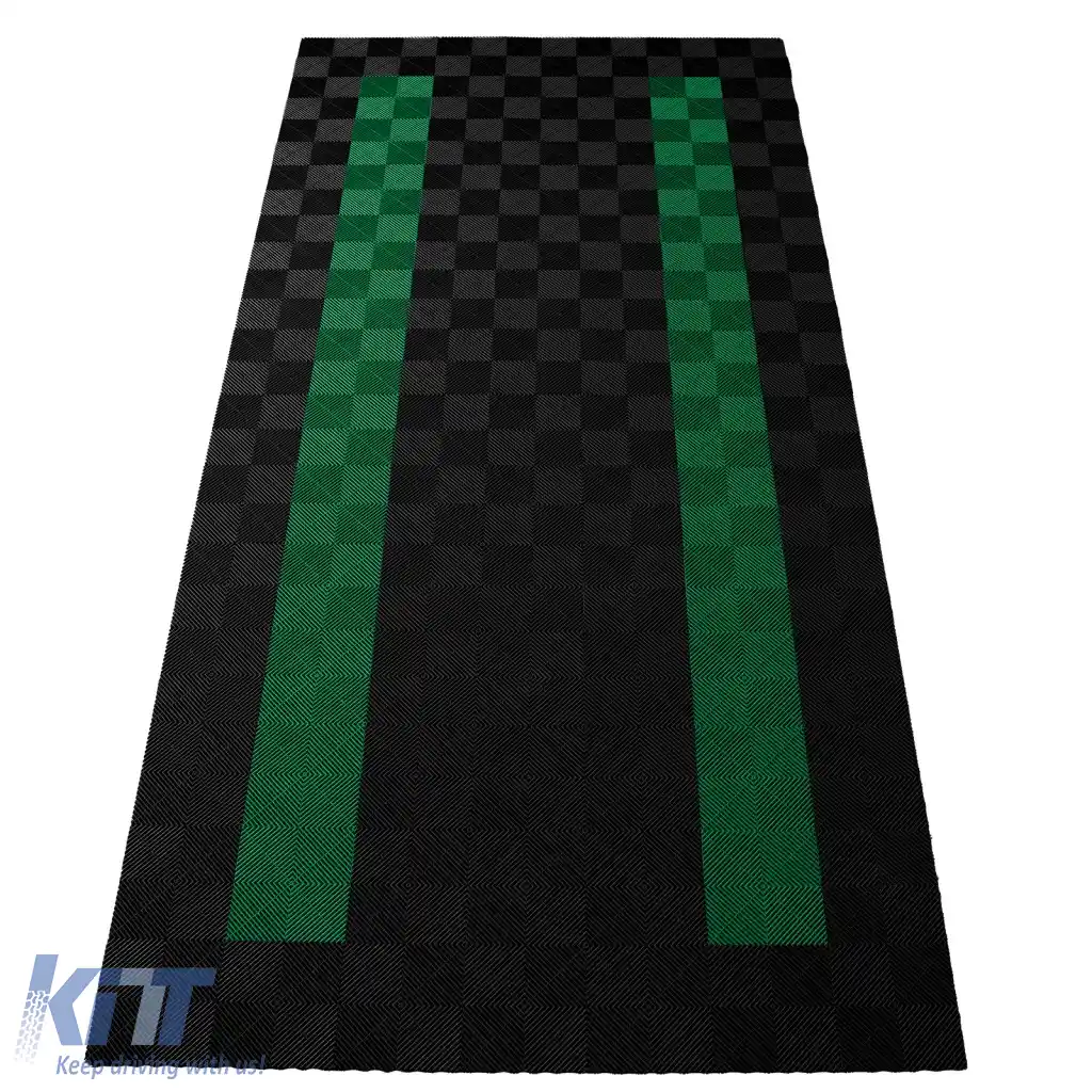 Plăci de podea RAMROXX Performance pentru garaj 2.8mx5.6m Negre Verzi Set4