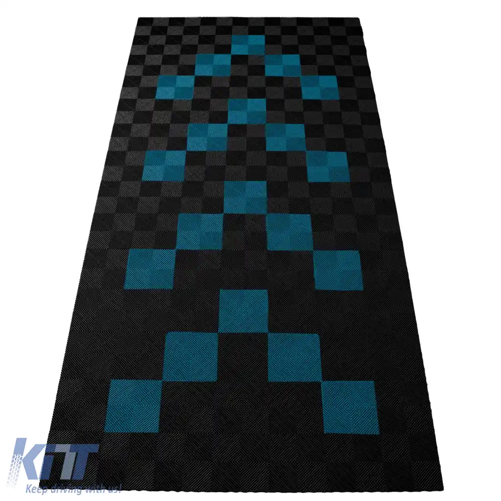 Plăci de podea RAMROXX Performance pentru garaj Podea 2.8mx5.6m negru albastru deschis 1