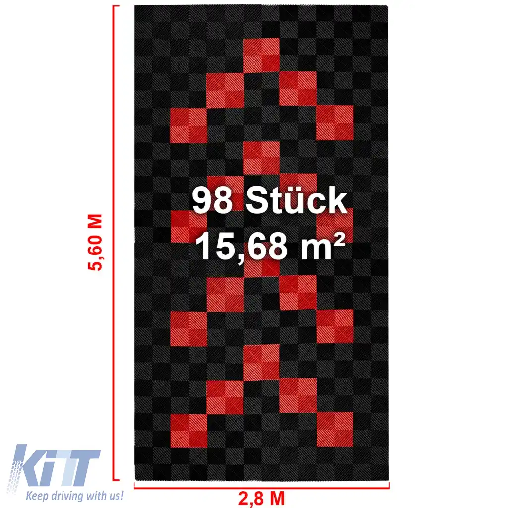 Plăci de podea RAMROXX Performance pentru garaj 2.8mx5.6m Negru Roșu Set1-image-6276368